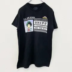 古着 used　僕のヒーローアカデミア　半袖オリジナルアニメプリントTシャツ　少年ジャンプ　黒　ブラック　デク　ヒロアカ　Mサイズ