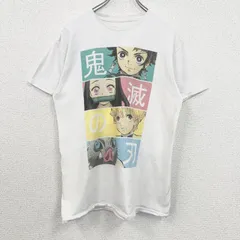古着 used　鬼滅の刃　半袖アニメプリントTシャツ　ジャンプ　JUMP　クルーネック　レトロデザイン　白　ホワイト　Mサイズ