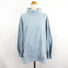 ショコラフィネローブ chocol raffine robe Brushed チュニック ワンピース 長袖 タートルネック 裏起毛 F サックス ※EKM