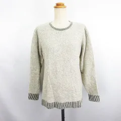 アイテムズ アーバンリサーチ ITEMS URBANRESEARCH ニット セーター 長袖 丸首 ウール 40 グレージュ ※EKM