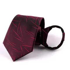 [ベスト アイテム] ネクタイ ワンタッチ 10秒装着 結ばない 日本製 メンズ ビジネス 結婚式 冠婚葬祭 フォーマル 8cm 手洗い可 ワインレッド 柄 1