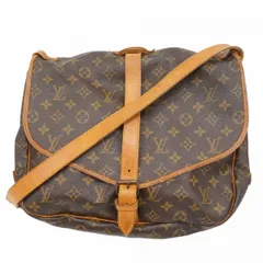 【6ca1320-h】ルイヴィトン ショルダーバッグ モノグラム ソミュール35 M42254 ブラウン【中古】レディース