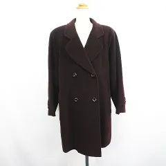 レリアン Leilian チェスターコート アウター 長袖 ロング丈 カシミヤ 13+ ダークパープル ※EKM