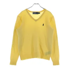 POLO RALPH LAUREN (ポロラルフローレン) ポニー刺繍 ウール Vネック ニット セーター イエロー