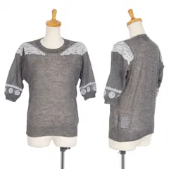 トリココムデギャルソンtricot COMME des GARCONS レースラバープリント半袖ニット グレーM位のサムネイル