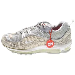 NIKE (ナイキ) ×Supreme AIR MAX 98 SNAKESKIN シュプリーム エアマックス スネークスキン ローカットスニーカー グレー US10/28cm 844694-100