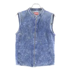 DIESEL (ディーゼル) D-NATA-FSE セカンドスキン ジップアップ デニムベスト インディゴ A13881