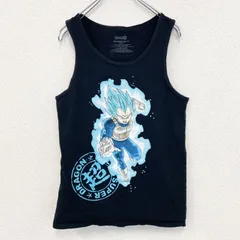 古着 used　半袖アニメタンクトップシャツ　ノースリーブ　ドラゴンボール　ベジータ　黒　ブラック　Sサイズ