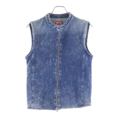 DIESEL (ディーゼル) D-NATA-FSE セカンドスキン ジップアップ デニムベスト インディゴ A13881