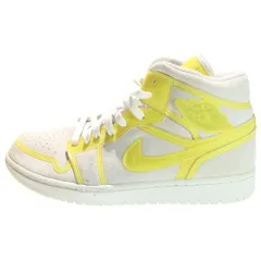 NIKE (ナイキ) WMNS AIR JORDAN 1 MID LX OPTI YELLOW ウィメンズ エアジョーダン1 ミッドカットスニーカー グレーイエロー US12/29cm DA5552-107