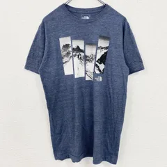 古着 used　THE NORTH FACE　ノースフェイス　半袖クルーネックプリントＴシャツ　アウトドア　ネイビー　Mサイズ