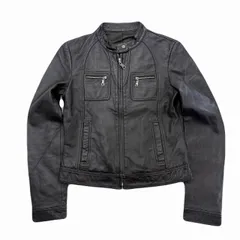 レザージャケット レディース サイズ55 S～M相当 ダークブラウン 羊革 イタリア製原皮 薄手 シングルライダース 全季節対応