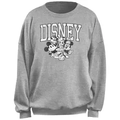 ディズニー レディース トップス Tシャツ フリース Disneys Mickey Mouse And Friends Portrait Juniors Fleece Pullover Heather Gray グレー