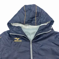 ミズノ ベンチコート 箱根駅伝 ロゴ入り メンズ Mサイズ ダークネイビー 中綿 防寒 アウター 人気 希少 濃紺 ナイロンコート