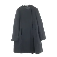 SPORTMAX (スポーツマックス) ボタンダウン ノーカラー ウールコート ブラック レディースのサムネイル