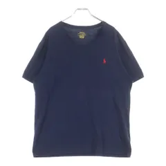 POLO RALPH LAUREN (ポロラルフローレン) スモールポニー 刺繍 Vネック半袖Tシャツ ネイビー