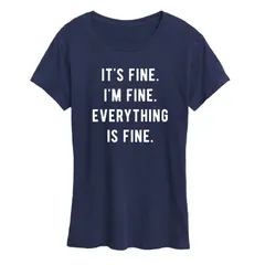 アニメキャラクター レディース トップス Tシャツ グラフィック Licensed Character Womens Its Fine Im Fineverything Is Fine Graphic Tee Navy ネイビー