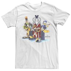 애니메이션 캐릭터 맨즈 탑스 T셔츠 Licensed Character Mens Kingdom Hearts In Chair Group Shotee White 화이트