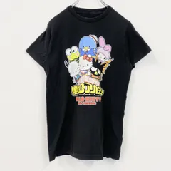 古着 used　僕のヒーローアカデミア　サンリオ　sanrio　半袖プリントTシャツ　クルーネック　レトロ　黒　ブラック　Sサイズ