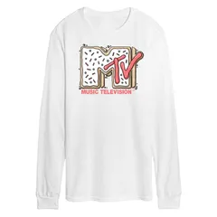 アニメキャラクター メンズ トップス Tシャツ ロゴ グラフィック Licensed Character Mens MTV Sugar Cookie Logo Long Sleeve Graphic Tee White ホワイト