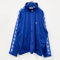 古着 used　FILA　フィラ　トラックジャケット/ジャージ　スポーツ　ワンポイントロゴ刺繍　青　ブルー　XLサイズ