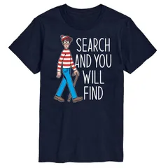 アニメキャラクター メンズ トップス Tシャツ グラフィック Licensed Character Mens Wheres Waldo Search You Will Find Graphic Tee Navy ネイビー