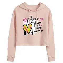 アニメキャラクター レディース アウター パーカー・スウェット クロップド レース グラフィック Licensed Character Juniors No Place Like Home Cropped Graphic Hoodie Pink ピンク