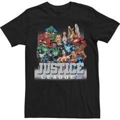 애니메이션 캐릭터 맨즈 탑스 T셔츠 Licensed Character Mens Justice League Group League Group Shotee Black 블랙