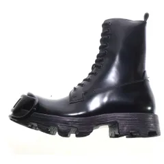 DIESEL (ディーゼル) 23AW D-HAMMER BT D レースアップ レザー アンクルブーツ ブラック Y03254