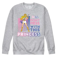 アニメキャラクター メンズ トップス Tシャツ フリース グラフィック Licensed Character MensheRa Dont Mess Princess Graphic Fleece Pullover Gray グレー
