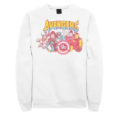 マーベル メンズ アウター パーカー・スウェット シャツ グラフィック Mens Marvel Comics The Avengers Retro Group Shot Distressed Grapのサムネイル
