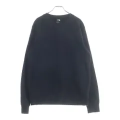 THE NORTH FACE (ザノースフェイス) ロゴエンブロイダリー クルーネック長袖スウェットシャツ ロングスリーブトレーナー ブラック