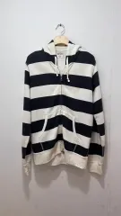 UNIQLO ユニクロ ストライプ フード ジップアップ (メンズ XL レディース free)