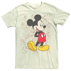 ディズニー メンズ トップス Tシャツ Disneys Mickey Mouse Many Mickeys Background Mens Tee Natural