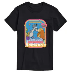 ディズニー メンズ トップス Tシャツ トール グラフィック Disneys Lady and the Tramp Big Tall Romantic Graphic Tee Black ブラック