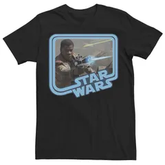 スター ウォーズ メンズ トップス Tシャツ ロゴ Menstar Wars The Force Awakens Fin Portrait Neon Logo Tee Black ブラック