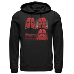 アニメキャラクター メンズ アウター パーカー・スウェット グラフィック Licensed Character Menstar Wars The Rise of Skywalker Sith Trooper Panels Graphic Hoodie Blac