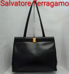 ARG29 サルヴァトーレフェラガモ ヴァラリボン ショルダートートバッグ ゴールド金具