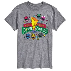 アニメキャラクター メンズ トップス Tシャツ トール ロゴ Licensed Character Big Tall Powerangers 90s Logo Tee Gray グレー