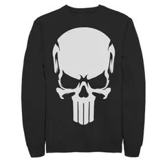 マーベル メンズ アウター パーカー・スウェット シャツ ロゴ Mens Marvel Punisher All White Skullogo Sweatshirt Black ブラックのサムネイル