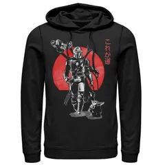 スター ウォーズ メンズ アウター パーカー・スウェット グラフィック Menstar Wars The Mandalorian Sumink Portrait Graphic Hoodie Black ブラック