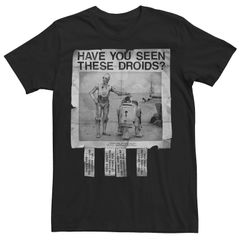 スター ウォーズ メンズ トップス Tシャツ Menstar Wars Have Seen These Droids Poster Tee Black ブラック