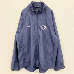 古着 used　Reebok　リーボック　フルジップナイロンジャケット　紺　ネイビー　Lサイズ