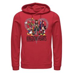 디즈니 맨즈 아우터 파커·스웨트 그래픽 Disneys Kingdom Hearts Heroes Portrait Mens Graphic Hoodie Red 레드