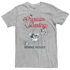 ディズニー メンズ トップス Tシャツ トール Big Tall Disney Minnie Mouse American Darling Comic Tee Athletic Heather ヘザー