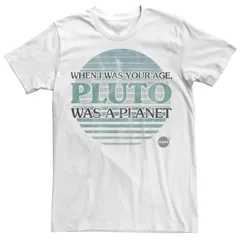 アニメキャラクター メンズ トップス Tシャツ Licensed Character Mens NASA My Age Pluto Was A Planetee White ホワイト