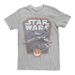 アニメキャラクター メンズ トップス Tシャツ ヴィンテージ グラフィック Licensed Character Menstar Wars XWing Squadron Vintage Graphic Tee Athletic Heather ヘザー
