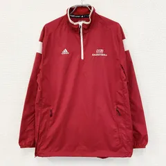 古着 used　adidas　アディダス　プルオーバージャケット　ハーフジップ　赤　レッド　Lサイズ