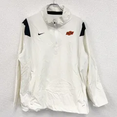 古着 used　NIKE　ナイキ　プルオーバージャケット　ハーフジップ　OSU　白　ホワイト　2XLサイズ