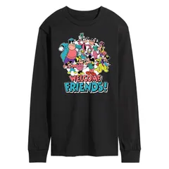 ディズニー メンズ トップス Tシャツ グラフィック Disneys Mickey Mouse Friends Mens Welcome Friends Long Sleeve Graphic Tee Black ブラック